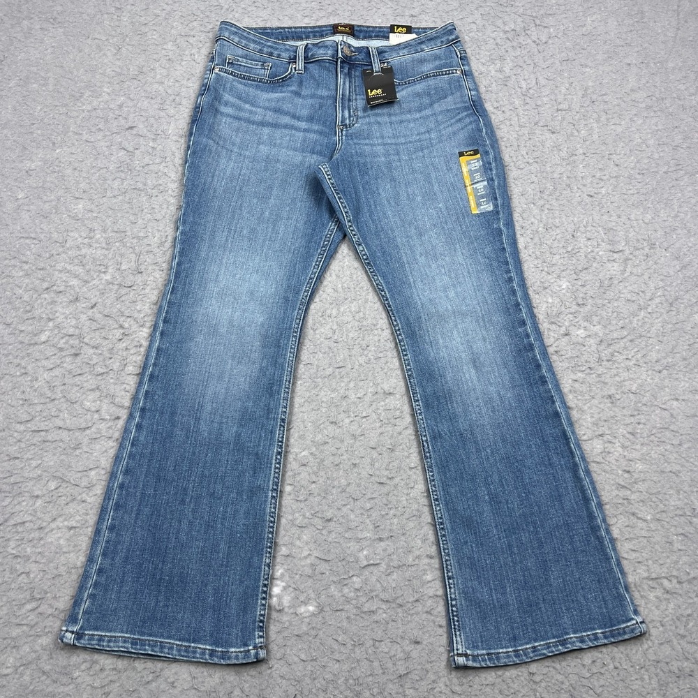 NEW Lee Legendary Bootcut Jeans Women's 10 Short Blue Mid-Rise Stretch Denim NWT
